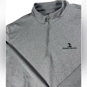 Pebble Beach Performance Quarter Zip Pullover Mens Large Gray EUC